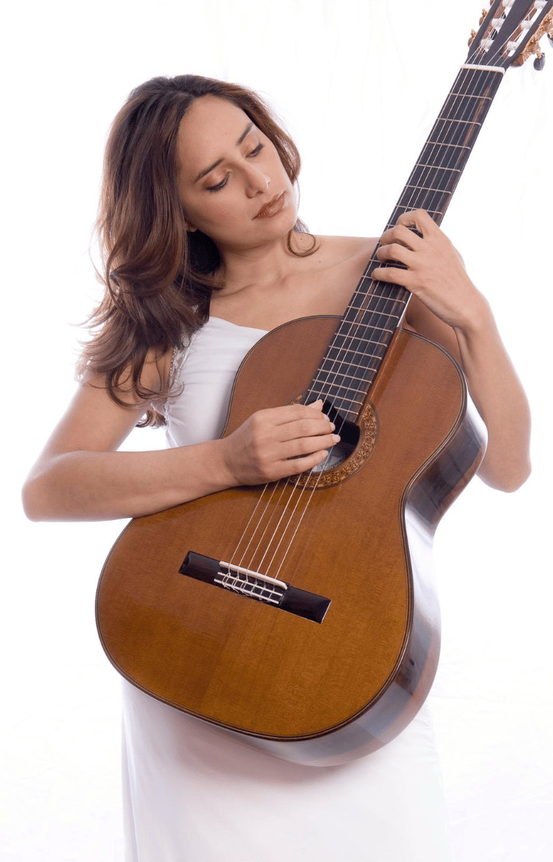 Zaira Meneses White Guitar